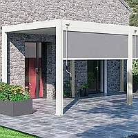 Защитный экран от ветра и солнца (ручное управление) 3 метра, Белый