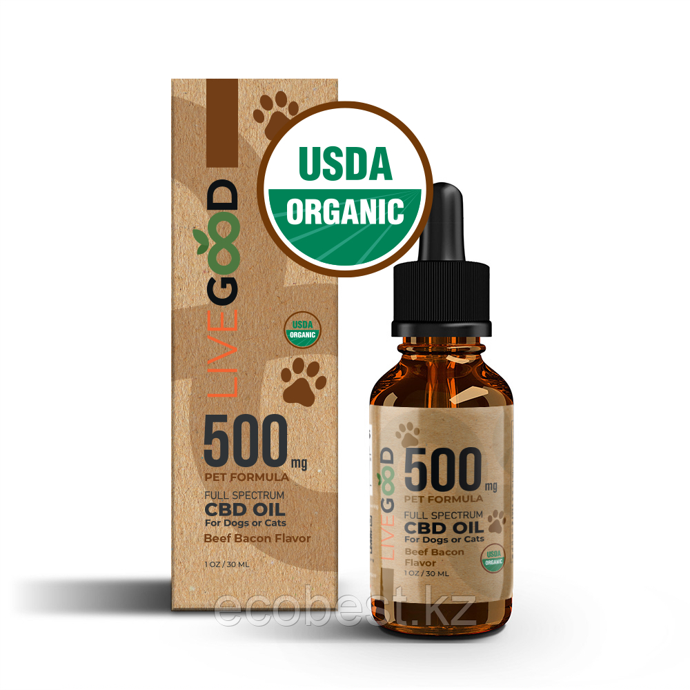 Масло  К Б Д  500мг для домашних животных (C B D Oil 500mg for pets), 30мл., фото 1