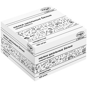 Мел школьный Гамма, белый, 100 шт., средней твердости, квадратный, картонная коробка