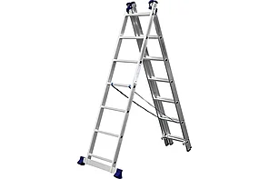 Лестница трехсекционная, ступеней, со стабилизатором, алюминиевая, СИБИН  7