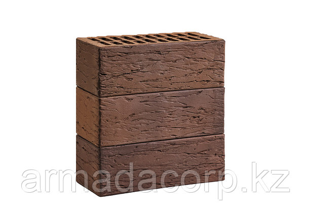 Лицевой керамический кирпич Флеш Шоколад рустик полуторный 1.4НФ, фото 1