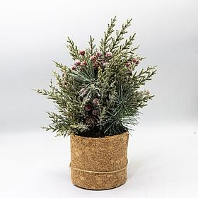 Декоративная композиция с изморозью и ягодами Okra 30 см