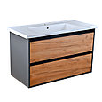 Комплект Тумба с умывальником Сиена 100 с умывальником Amelia 100 (подвесной), фото 5