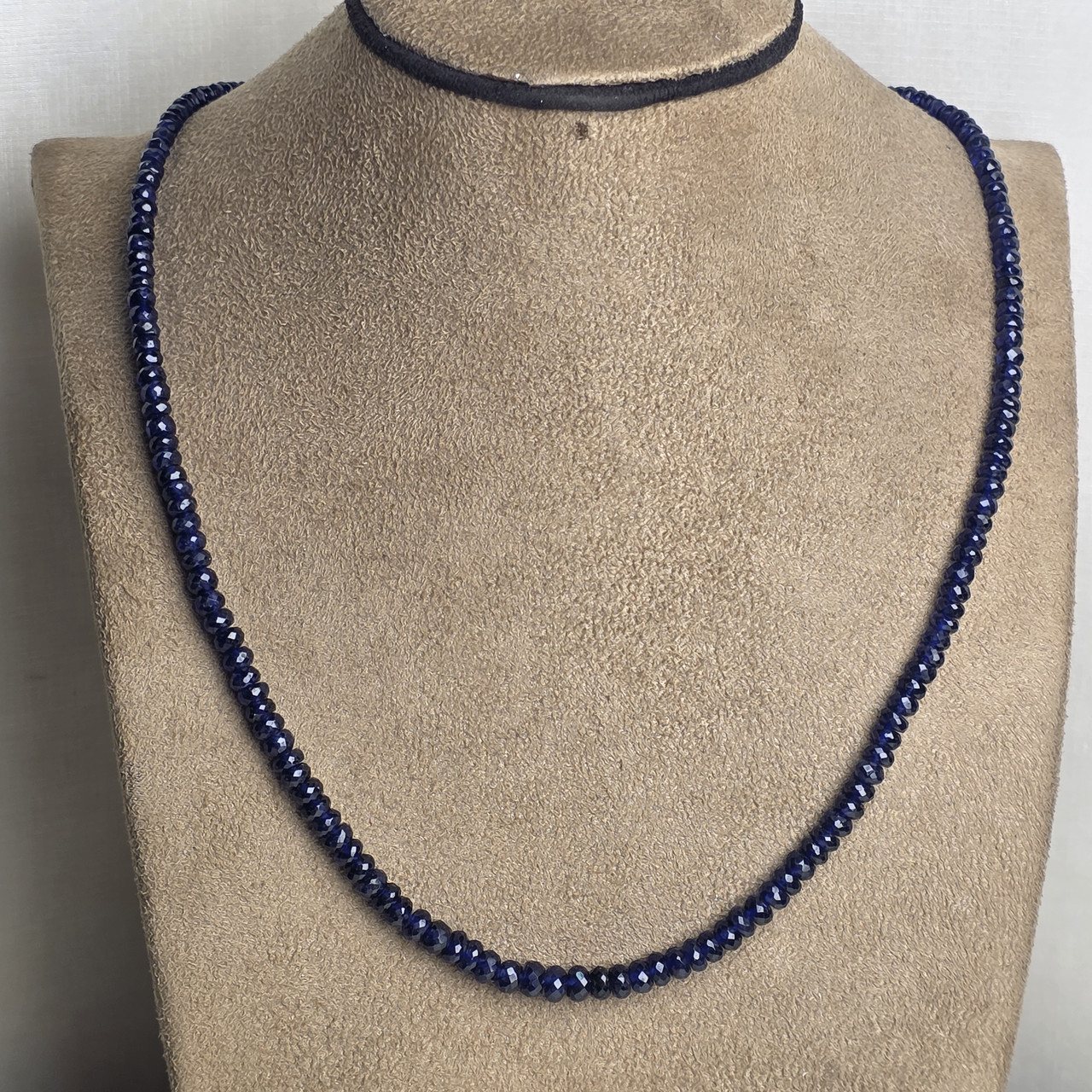 Колье серебро 925 пробы,  сапфир, размер 50см, 24г, фото 1