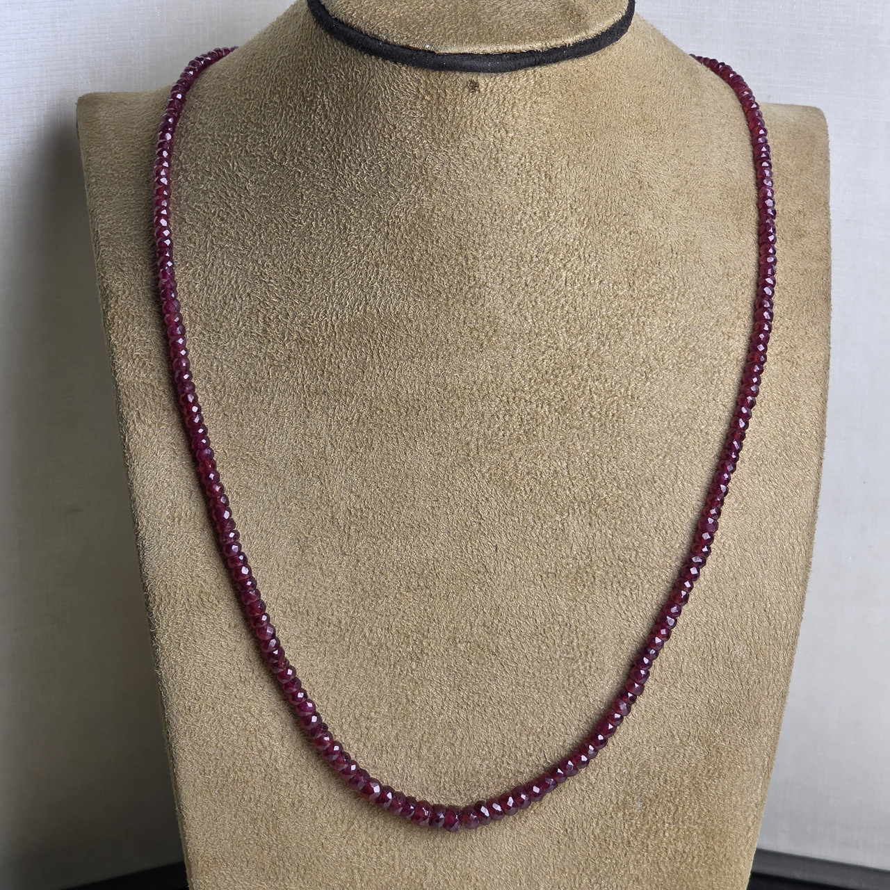 Колье серебро 925 пробы, рубин, размер 50см, 21г, фото 1