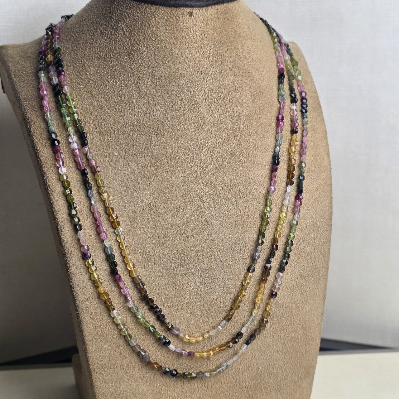 Колье серебро 925 пробы, Турмалины, размер 60-70см, 23г, фото 1