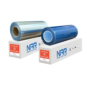 Пленка NAR для UV DTF печати 30см. х 100 м. UV DTF A+B film (2 РУЛОНА)