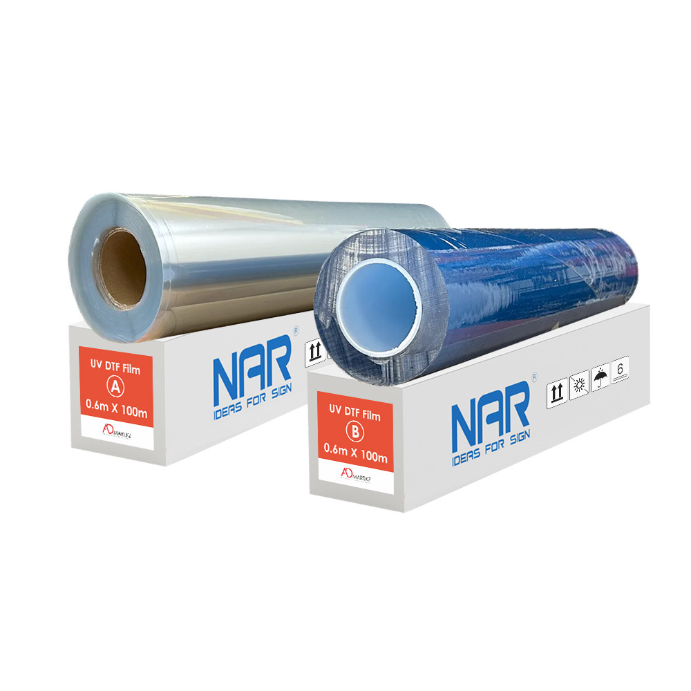 Пленка NAR для UV DTF печати 60см. х 100 м. UV DTF A+B film (2 РУЛОНА), фото 1