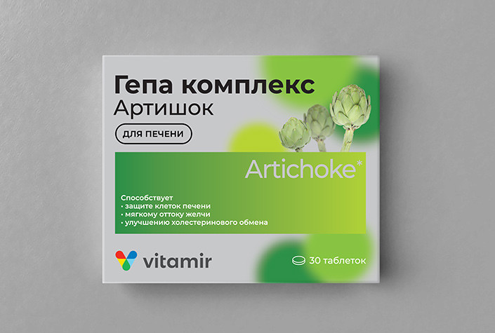 Витамир ( Vitamir ) Гепа комплекс Артишок для печени, 30 таблеток, фото 1