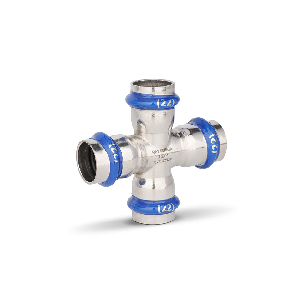 Крестовина 18×18×18×18 раструбная Varmega Inox Press