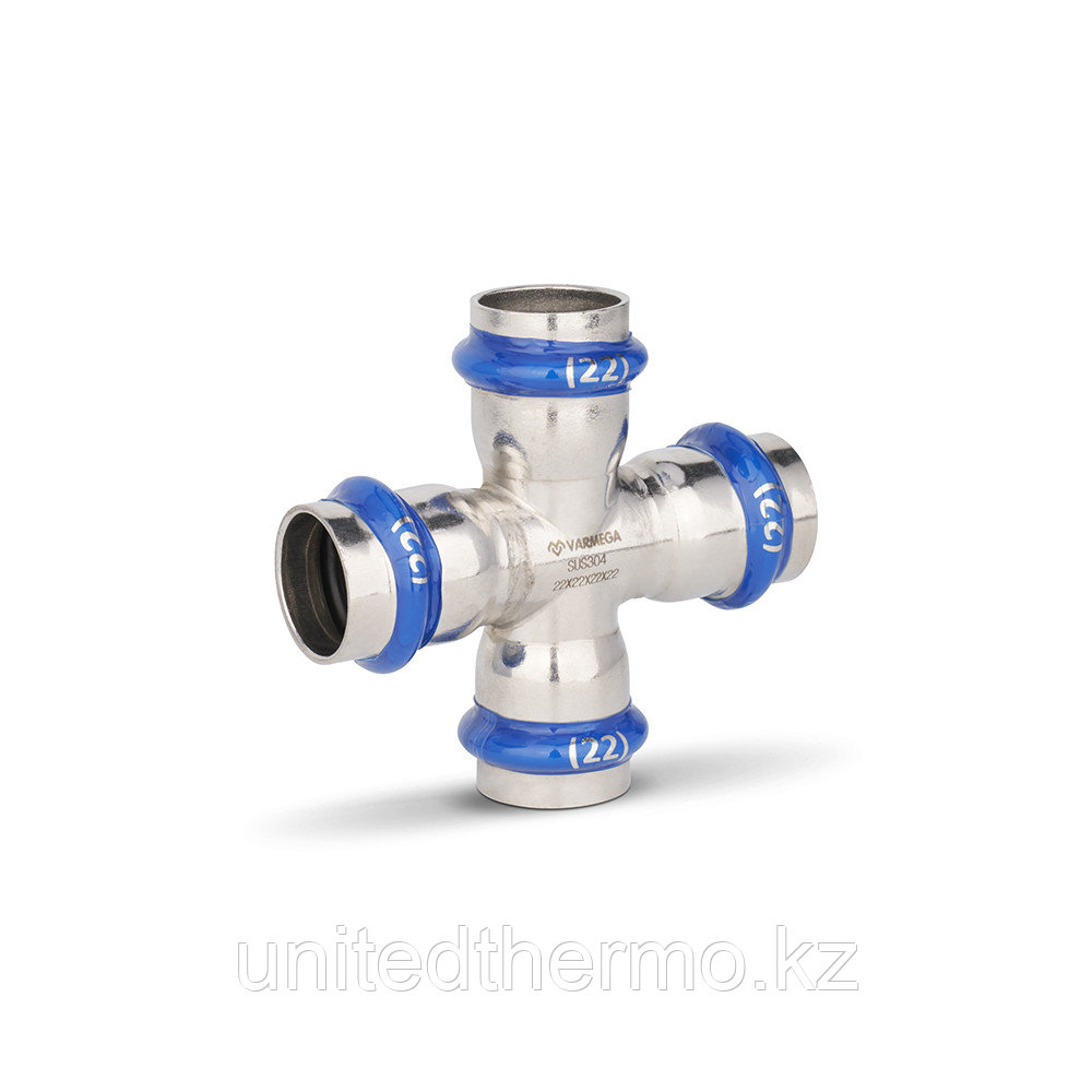 Крестовина 22×22×22×22 раструбная Varmega Inox Press