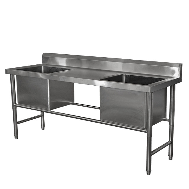 Ванна Моечная глубокая двухсекционная с рабочей поверхностью, фото 1