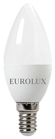 Лампа светодиодная LL-E-C37-7W-230-2,7K-E14 (свеча, 7Вт, тепл., Е14) Eurolux, шт76/2/7