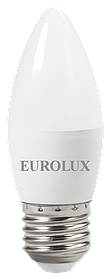 Лампа светодиодная LL-E-C37-6W-230-2,7K-E27 (свеча, 6Вт, тепл., Е27) Eurolux, шт76/2/9