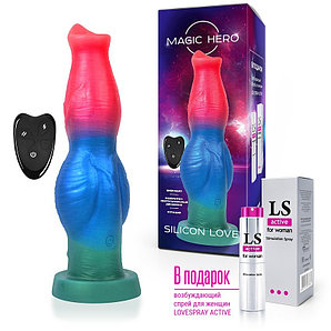 Вибратор, 7 режимов возвратно-поступательных движений/вибрации/ротации, L 26 см D 4x5.5x7.4 см, с пультом управления