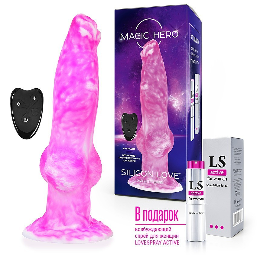 ВИБРАТОР, 7 режимов возвратно-поступательных движений, 7 режимов вибрации, L 23.5 см D 5 см, дистанционный пульт арт. MH-13040, фото 1