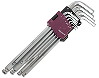 Набор ключей торцевых шестигранных удлиненных с шаром, H1.5-H10, 10 предметов HKLB10S