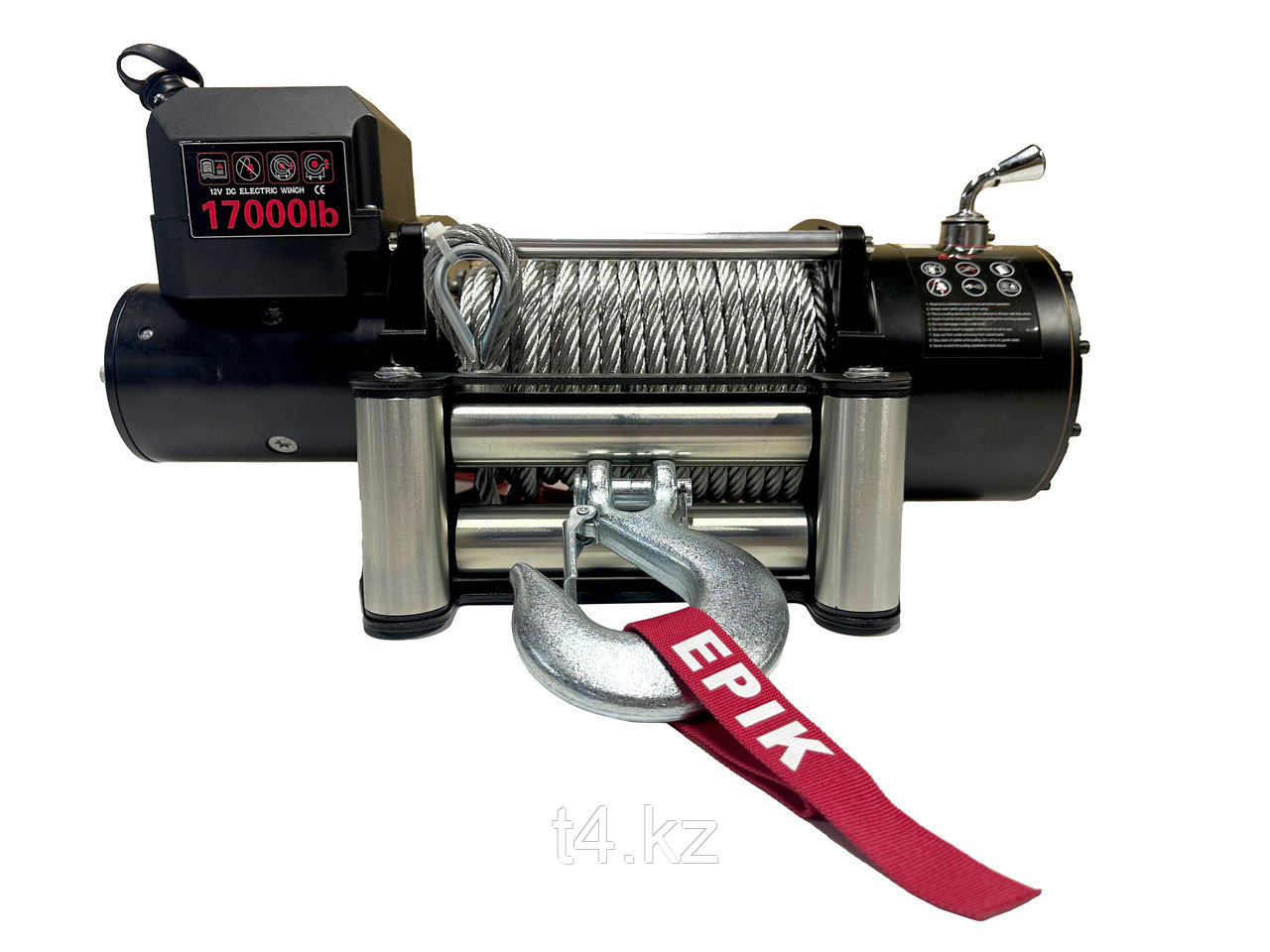Лебедка 7727 кг / 17000 lbs 12V стальной трос - EPIK WINCH, фото 1