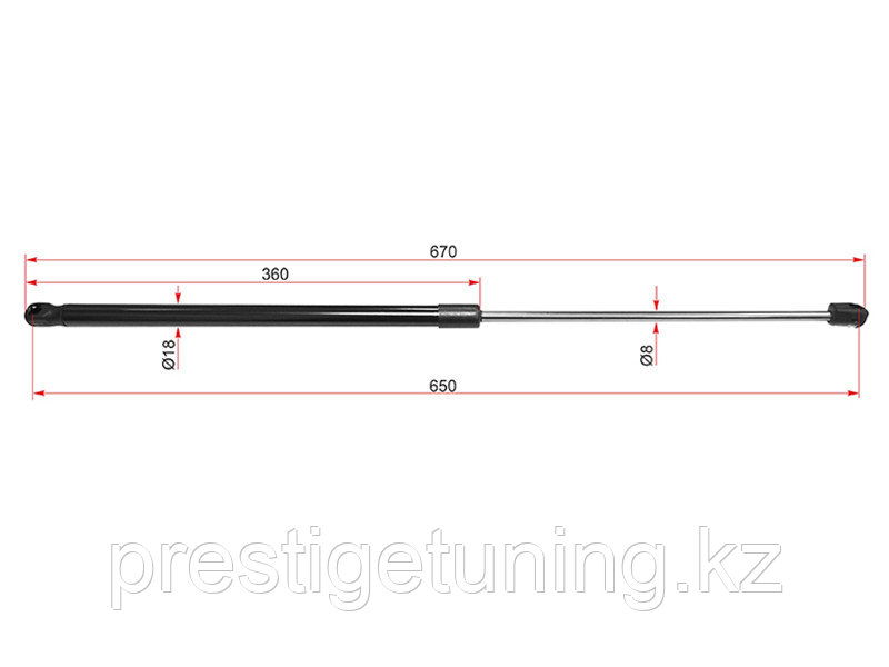 Амортизатор капота на Porsche Cayenne 2010-18 (SAT)