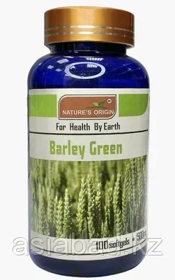 Natures Origin Barley Green ( Зеленый Ячмень ) для улучшения пищеварения, 100 капсул, фото 1