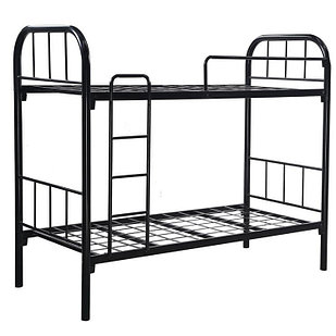 Кровать металлическая 2-х ярусная с ограждением и лестницей