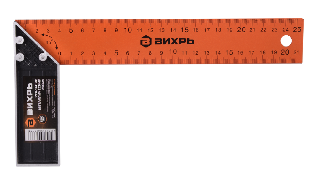 Угольник металлический, 250 мм., Вихрь, фото 1