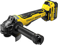 STANLEY, SFMCG700M2K, Машина углошлифовальная 18 В, 125 мм, 2 х 4.0 Ач