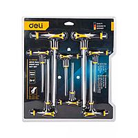 DELI, EDL233208, Набор шестигранных ключей Т-образного типа (сферические)