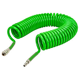 Шланг полиуретановый ECO спиральный с быстросъемами 8/12мм 10м AHU-1080