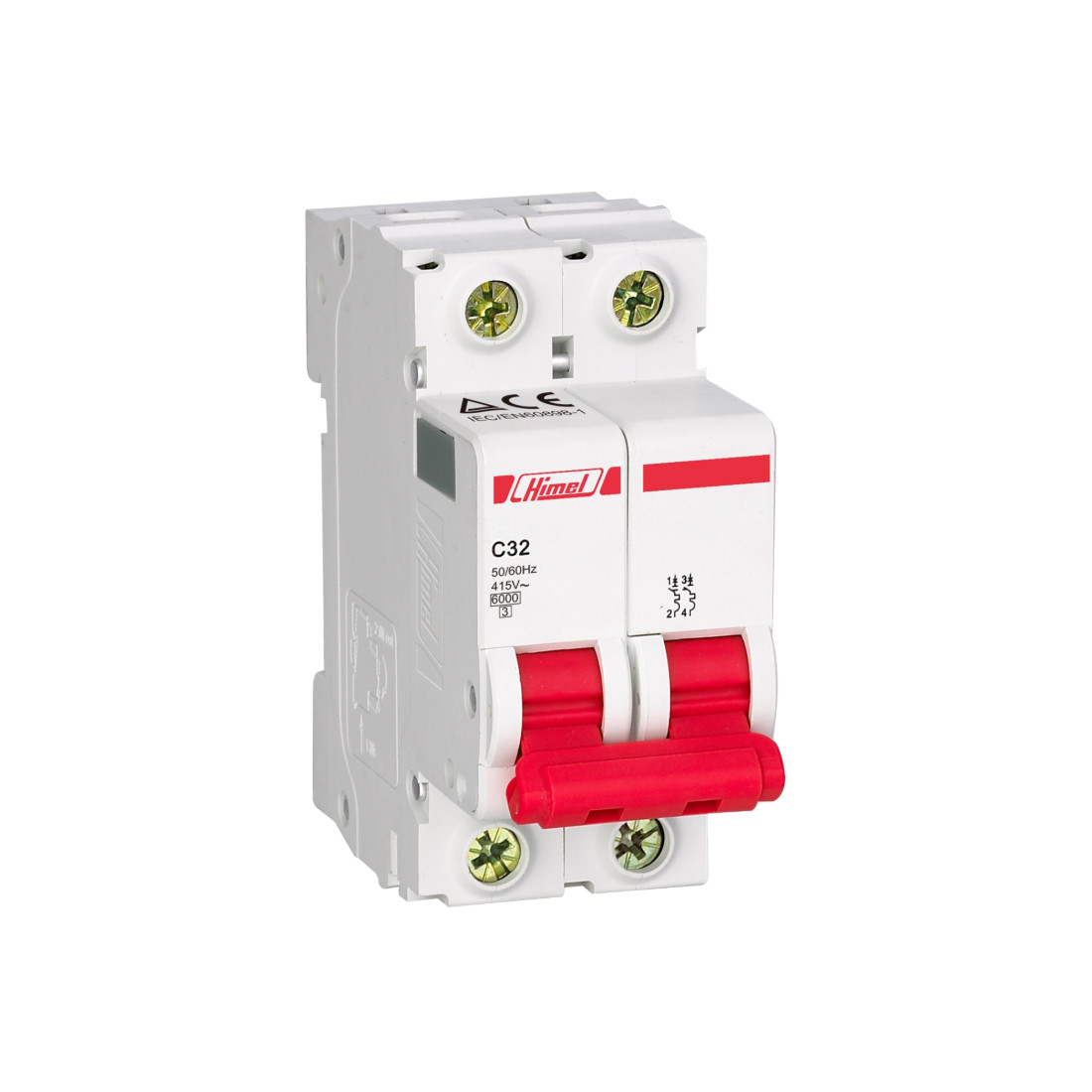 Автоматический выключатель Himel HDB3w 2Р 6А С 4 5кА HDB3WL2C6, фото 1