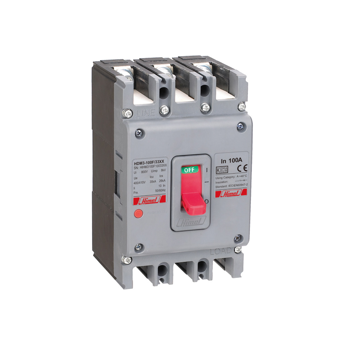 Автоматический выключатель Himel HDM3 100S/3P 80А HDM3100S8033XX, фото 1
