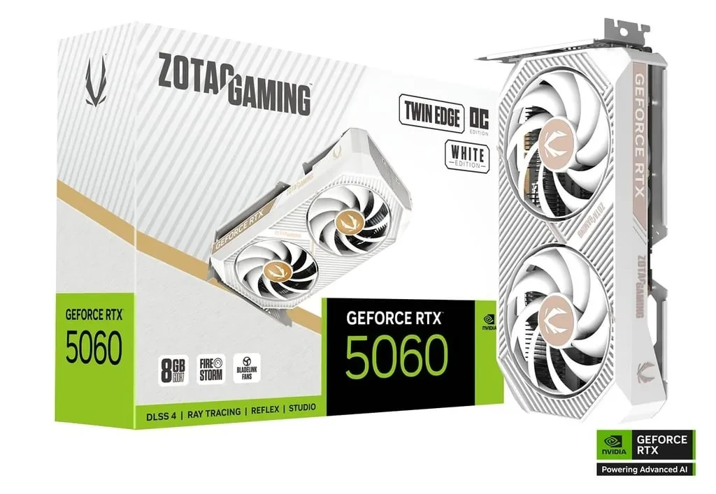 Видеокарта ZOTAC RTX 5060 TE OC W 8 Гб GDDR7 ZT-B50600Q-10M, фото 1