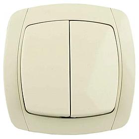 Выключатель СВЕТОЗАР "CITY LIGHT" двухклавишный 10А/250В SV-54234-B
