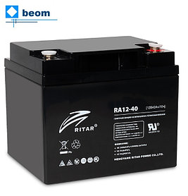 Аккумуляторная батарея Ritar RA12-40 ( 12В 40 Ач | размеры ШхГхВ 198х166х169 мм | вес 11,5 кг | Тип клемм М6 )