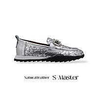 Серебристые женские лоферы Vesba