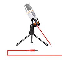 Универсальный конденсаторный микрофон aux 3.5 мм jack с мини штативом