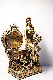 Статуэтка с часами "Дева с корзиной цветов" (28*24*10)