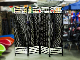 Ширма четырехстворчатая, на ножках (черная)