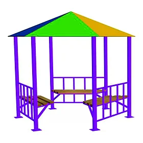 Беседка летняя с крышей из ламинированной водостойкой фанеры УСН 8601-0106-0305