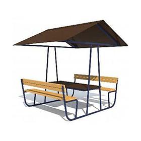 Беседка летняя с крышей из профнастила МАФ 3217