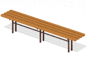 Лавочка без спинки «Двухметровая» МАФ 1605