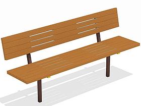 Лавочка со спинкой «Диван уличный» МАФ 1604