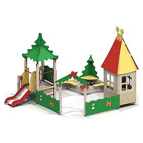 Песочный дворик с горкой «Домик на опушке»