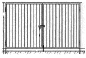 Ворота распашные, металлические, тип ВМС 4,5 х 1, с с металлическими стойками УСН 8601-0605-0101