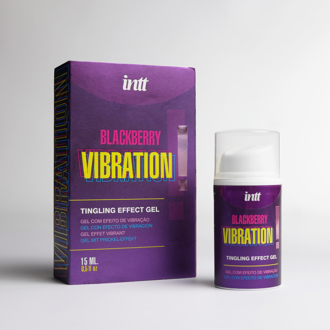 Возбуждающий гель со вкусом ежевики и эффектом вибрации BLACKBERRY VIBRATION INTT 15 мл, фото 1