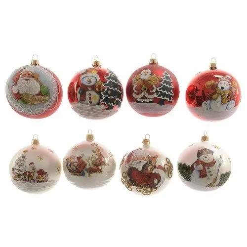 Шар стекло Дед Мороз и Снеговик KA133515, фото 1