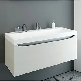 Тумба подвесная Aqwella Verona с раковиной Bergamo 800, цвет белый Ver. 01.08/W