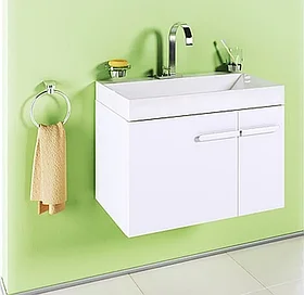 Тумба подвесная Aqwella Europe с раковиной Conform 700, белая Eu. 01.07