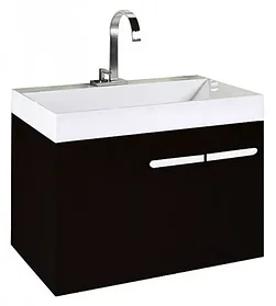 Тумба подвесная Aqwella Europe с раковиной Conform 700, черная Eu. 01.07/BLK