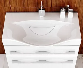 Тумба подвесная с ящиками Aqwella Milan с раковиной Bergamo 800, белая